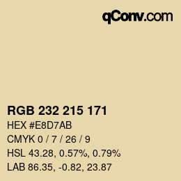Color code: RGB 232 215 171 | qconv.com