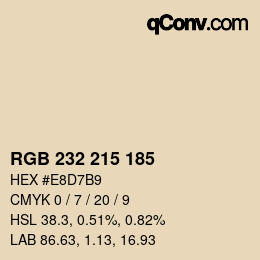 Color code: RGB 232 215 185 | qconv.com