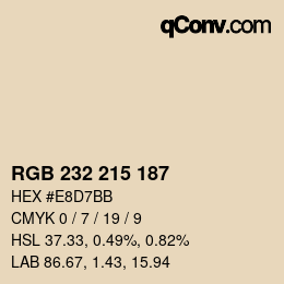カラーコード: RGB 232 215 187 | qconv.com