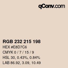 カラーコード: RGB 232 215 198 | qconv.com