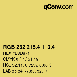 カラーコード: RGB 232 216.4 113.4 | qconv.com