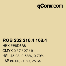 カラーコード: RGB 232 216.4 168.4 | qconv.com