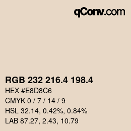 カラーコード: RGB 232 216.4 198.4 | qconv.com