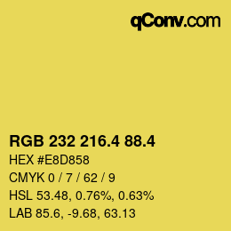 カラーコード: RGB 232 216.4 88.4 | qconv.com