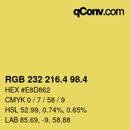 カラーコード: RGB 232 216.4 98.4 | qconv.com