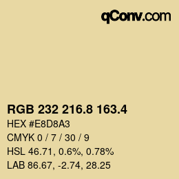 カラーコード: RGB 232 216.8 163.4 | qconv.com