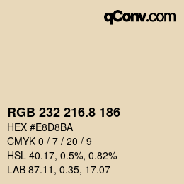 カラーコード: RGB 232 216.8 186 | qconv.com