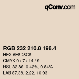 カラーコード: RGB 232 216.8 198.4 | qconv.com