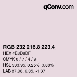 カラーコード: RGB 232 216.8 223.4 | qconv.com
