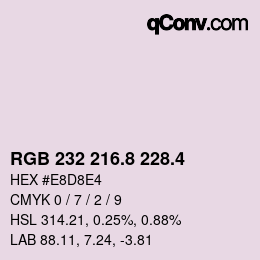 カラーコード: RGB 232 216.8 228.4 | qconv.com
