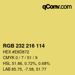 Color code: RGB 232 216 114 | qconv.com