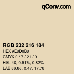Code couleur: RGB 232 216 184 | qconv.com