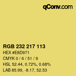 Color code: RGB 232 217 113 | qconv.com