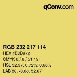 Color code: RGB 232 217 114 | qconv.com