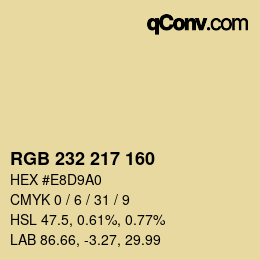 Color code: RGB 232 217 160 | qconv.com