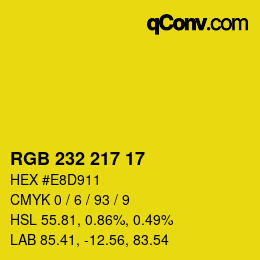 Color code: RGB 232 217 17 | qconv.com