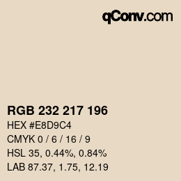 Color code: RGB 232 217 196 | qconv.com