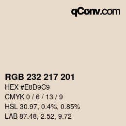 Farbcode: RGB 232 217 201 | qconv.com