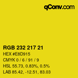 Color code: RGB 232 217 21 | qconv.com