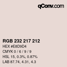 Color code: RGB 232 217 212 | qconv.com