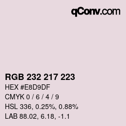Color code: RGB 232 217 223 | qconv.com