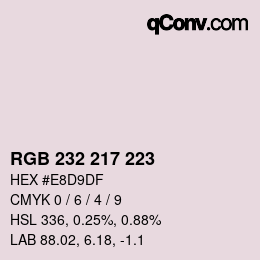 Color code: RGB 232 217 223 | qconv.com