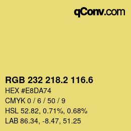 カラーコード: RGB 232 218.2 116.6 | qconv.com