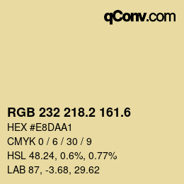 カラーコード: RGB 232 218.2 161.6 | qconv.com
