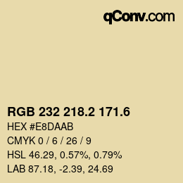カラーコード: RGB 232 218.2 171.6 | qconv.com