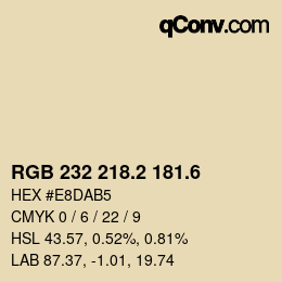 カラーコード: RGB 232 218.2 181.6 | qconv.com