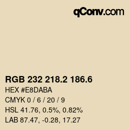 カラーコード: RGB 232 218.2 186.6 | qconv.com