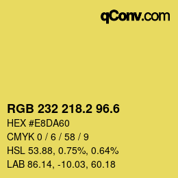 カラーコード: RGB 232 218.2 96.6 | qconv.com