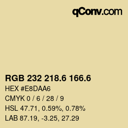 カラーコード: RGB 232 218.6 166.6 | qconv.com