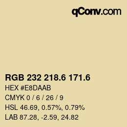 カラーコード: RGB 232 218.6 171.6 | qconv.com