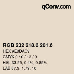 カラーコード: RGB 232 218.6 201.6 | qconv.com