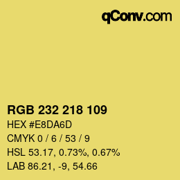 カラーコード: RGB 232 218 109 | qconv.com