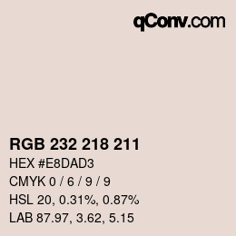 Color code: RGB 232 218 211 | qconv.com