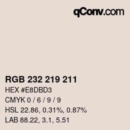 Color code: RGB 232 219 211 | qconv.com