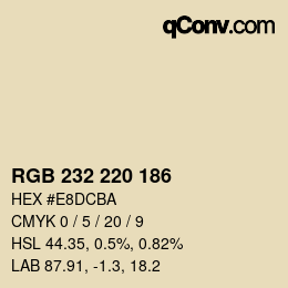 Color code: RGB 232 220 186 | qconv.com