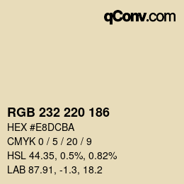 Color code: RGB 232 220 186 | qconv.com