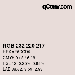 颜色代码: RGB 232 220 217 | qconv.com