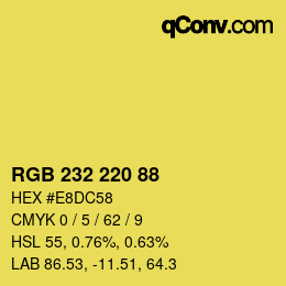 Color code: RGB 232 220 88 | qconv.com
