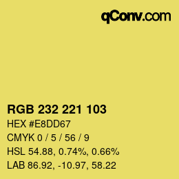 Color code: RGB 232 221 103 | qconv.com