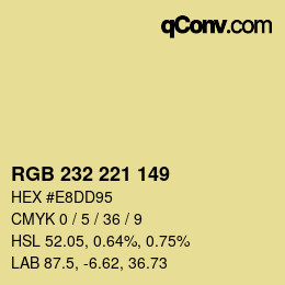 Farbcode: RGB 232 221 149 | qconv.com