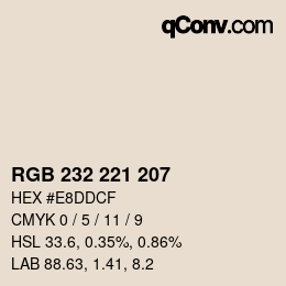 Código de color: RGB 232 221 207 | qconv.com