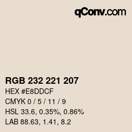 Code couleur: RGB 232 221 207 | qconv.com