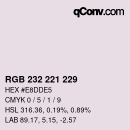 カラーコード: RGB 232 221 229 | qconv.com