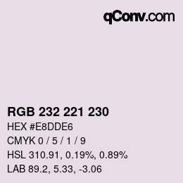 Color code: RGB 232 221 230 | qconv.com