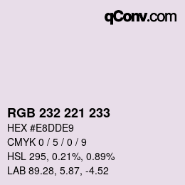 カラーコード: RGB 232 221 233 | qconv.com
