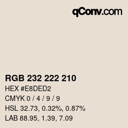 カラーコード: RGB 232 222 210 | qconv.com
